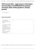 WGU Course C841 - Legal Issues in Information Security EXAM COMPREHENSIVE questions answered&comma; 2025 verified graded A&plus; already passed&excl;