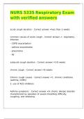 NURS 5335 Respiratory Exam with verified answers