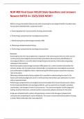 NUR 400 Final Exam NCLEX Style Questions and answers Newest RATED A&plus; 2025&sol;2026 NEW&excl;&excl;