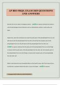 AP BIO FRQS&period; EXAM 2025 QUESTIONS AND ANSWERS