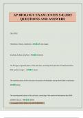 AP BIOLOGY EXAM &lpar;UNITS 5-8&rpar; 2025 QUESTIONS AND ANSWERS