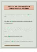AP BIO CONCEPTS EXAM 2025 QUESTIONS AND ANSWERS