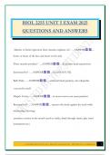 BIOL 2255 UNIT 5 EXAM 2025 QUESTIONS AND ANSWERS