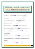 BIOL 2255 - BLOOD FLOW EXAM 3 2025 QUESTIONS AND ANSWERS