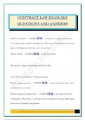 CONTRACT LAW EXAM 2025 QUESTIONS AND ANSWERS