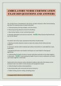AMBULATORY NURSE CERTIFICATION EXAM 2025 QUESTIONS AND ANSWERS