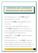 CONTRACT LAW- CASES EXAM 2025 QUESTIONS AND ANSWERS