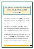 CONTRACT LAW CASES - LAW.103X EXAM 2025 QUESTIONS AND ANSWERS