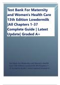 Test Bank For Maternity and Women-s Health Care 13th Edition Lowdermilk All Chapters 1-37 Complete Guide Latest Update Graded A&plus;&period;pdf