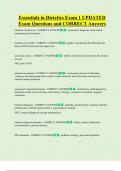 Essentials in Dietetics Exam 1 UPDATED     Exam Questions and CORRECT Answers 