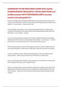 LEADERSHIP ATI RN PROCTORED EXAM 2025 Update COMPREHENSIVE FREQUENTLY TESTED QUESTIONS and verified answers WITH RATIONALES&vert;100&percnt; accurate answers&vert;already graded A&plus;