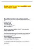 OCANZ DIABETIC PREP TEST EXAM 2025 QUESTIONS WITH ANSWERS