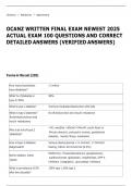 OCANZ WRITTEN FINAL EXAM NEWEST 2025 ACTUAL EXAM 100 QUESTIONS AND CORRECT DETAILED ANSWERS &lpar;VERIFIED ANSWERS&rpar; 