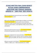 OCANZ WRITTEN FINAL EXAM NEWEST ACTUAL EXAM COMPREHENSIVE QUESTIONS AND VERIFIED ANSWERS GRADED A&plus; - 100- PASS 2025 UPDATE&excl; 