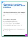 ATI post-test &num;4 - Personal Hygiene  2025&sol;2026 Exam Questions and Answers  &vert; 100&percnt; Solved 