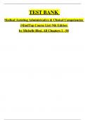 TEST BANK FOR Medical Assisting&colon; Administrative & Clinical Competencies 9th Edition by Michelle Blesi &comma; ISBN&colon; 9780357502815 Chapter 1-58 &vert;All Chapters Verified&vert; Guide A&plus;