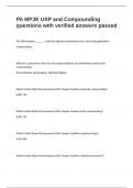 PA MPJE USP and Compounding questions with verified answers passed