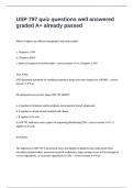 USP 797 quiz questions well answered graded A&plus; already passed