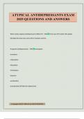 ATYPICAL ANTIDEPRESSANTS EXAM 2025 QUESTIONS AND ANSWERS
