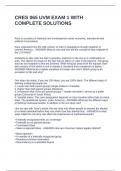 CRES 065 UVM EXAM 1 WITH COMPLETE SOLUTIONS