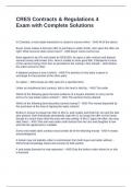CRES Contracts & Regulations 4 Exam with Complete Solutions