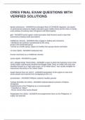 CRES FINAL EXAM QUESTIONS WITH VERIFIED SOLUTIONS