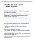 CRES Final Study Guide with Complete Solutions