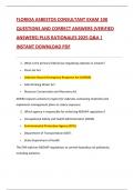 FLORIDA ASBESTOS CONSULTANT EXAM 100  QUESTIONS AND CORRECT ANSWERS &lpar;VERIFIED  ANSWERS&rpar; PLUS RATIONALES 2025 Q&A &vert;  INSTANT DOWNLOAD PDF