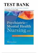 Test Bank for Psychiatric-Mental Health Nursing 8th Edition &lpar;Sheila L&period; Videbeck&rpar;