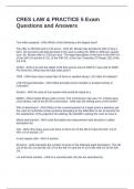 CRES LAW & PRACTICE 5 Exam Questions and Answers