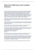 Math Final CRES Exam with Complete Solutions