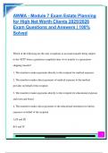 AWMA EXAM PACKAGE DEAL QUESTIONS AND VERIFIED DETAILED ANSWERS &vert; 100&percnt; GUARANTEED PASS &vert; ALREADY GRADED A&plus;
