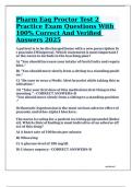 Pharm Eaq Proctor Test 2 Practice Exam Questions With 100&percnt; Correct And Verified Answers 2025