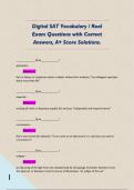 Digital SAT Vocabulary &sol; Real Exam Questions with Correct Answers&comma; A&plus; Score Solutions&period; 