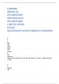 GMS6402 MEDICAL PULMONARY PHYSIOLOGY- PULMONARY CIRCULATION EXAM QUESTIONS