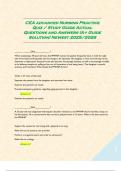 CEA advanced Nursing Practice Quiz &sol; Study Guide Actual Questions and Answers &lpar;A&plus; Guide Solution&rpar; Newest 2025&sol;2026  
