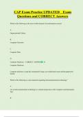 CAP Exam Practice UPDATED    Exam  Questions and CORRECT Answers 