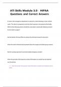 ATI Skills Module 3&period;0 &ndash; HIPAA Questions and Correct Answers