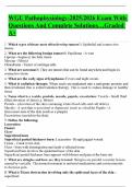 WGU Pathophysiology-2025&sol;2026 Exam With Questions And Complete Solutions&hellip;Graded A