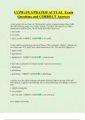 CCPR &lpar;19&rpar; UPDATED ACTUAL  Exam  Questions and CORRECT Answers 