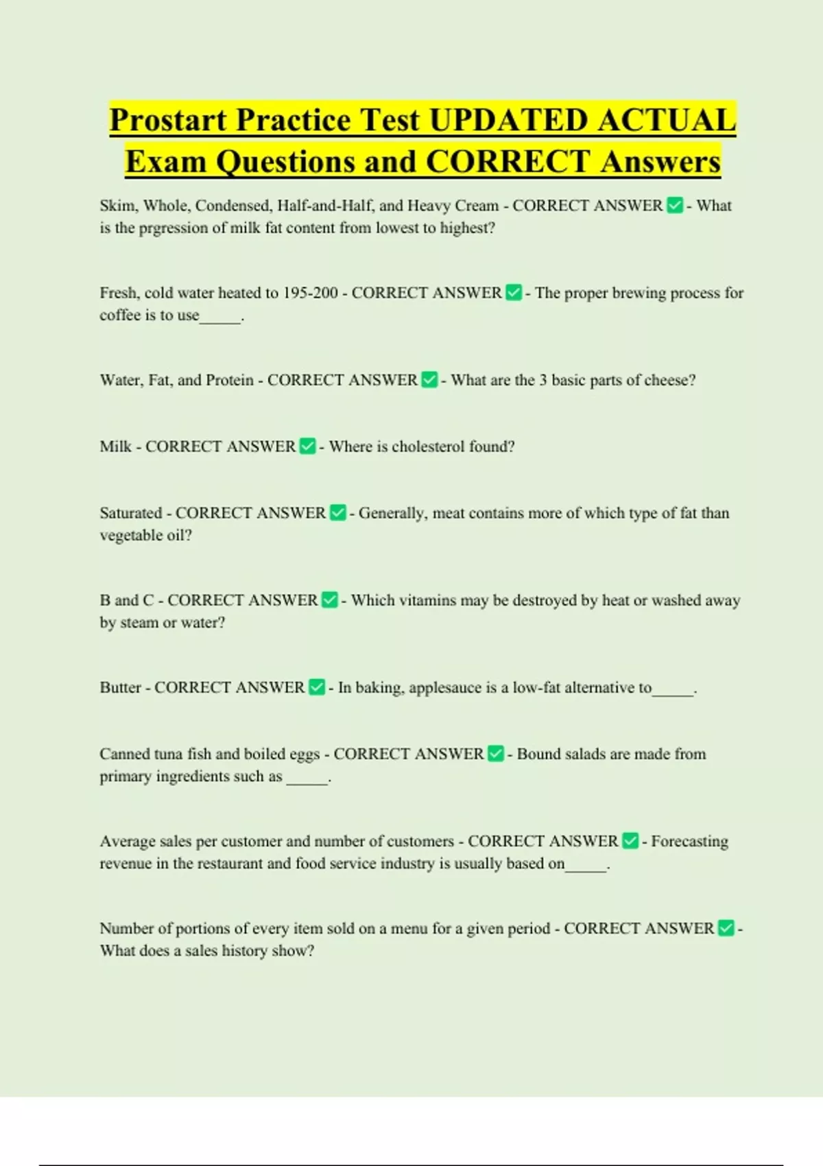 Prostart Practice Test UPDATED ACTUAL Exam Questions and CORRECT ...
