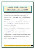 LRA 220 WEEK 1 EXAM 2025 QUESTIONS AND ANSWERS