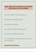 BIOL 100 UNLV LAB FINAL EXAM 2025 QUESTIONS AND ANSWERS