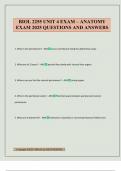 BIOL 2255 UNIT 4 EXAM &ndash; ANATOMY EXAM 2025 QUESTIONS AND ANSWERS
