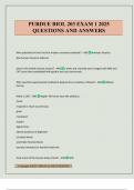 PURDUE BIOL 203 EXAM 1 2025 QUESTIONS AND ANSWERS