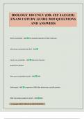 BIOLOGY 100 UNLV &lpar;DR&period; JEF JAEGER&rpar; EXAM 2 STUDY GUIDE 2025 QUESTIONS AND ANSWERS