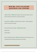 BTM 200 - UNIT 3 EXAM 2025 QUESTIONS AND ANSWERS