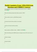 Health Cumulative Exam  UPDATED Exam  Questions and CORRECT Answers 