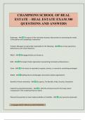 CHAMPIONS SCHOOL OF REAL ESTATE &ndash; REAL ESTATE EXAM 300 QUESTIONS AND ANSWERS