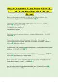 Health Cumulative Exam Review UPDATED     ACTUAL  Exam Questions and CORRECT  Answers 